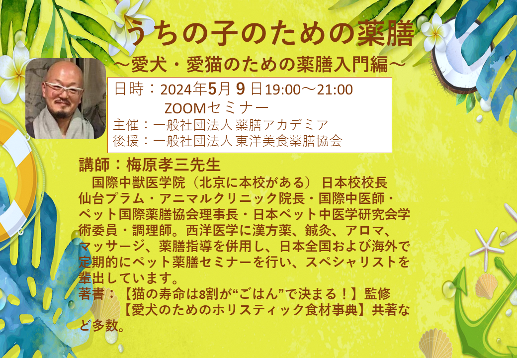 うちの子のための薬膳（愛犬・愛猫の薬膳入門）